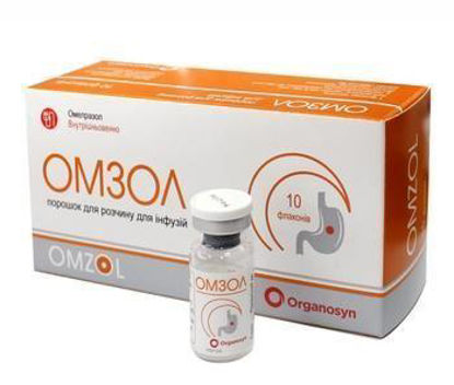 Світлина Омзол порошок для приготування розчину для інфузій 40 мг №10